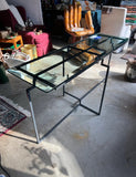 Post Modern Steel and Glass French 1950s Console Table