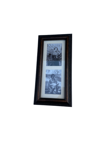 Skinny Double Picture Frame With Vintage Photos