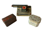 Collection of Metal Boxes and Typewriter