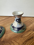 Pair of Asian Style Ceramic Candlestick Holders