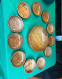 Collection of Stamped Sterling Silver Pedestal Wooden Bowl With Serving Dishes