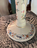 Ceramic Lenox Sabbath Candlestick Holder With Floral Accents