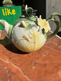 Ceramic Floral Yellow and Green Teapot