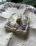 Purple Fleur De Lis Ceramic Dish With Covered Sauce by Lenwile Ardalt