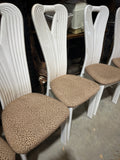 Post Modern Art Deco Ribbon Chairs With Leopard Print- Set of 6
