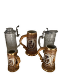 Antique Silver and Brass Coffee Stein Set