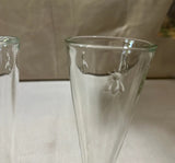 Pair of Tall Glasses With Bee Accents