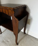 1970s Wooden MCM Side Table With Shelf Storage