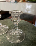 Pair of Small Glass Candlestick Holders