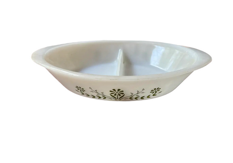 Double-Sided Ceramic White Bowl With Floral Details