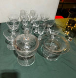 Collection of Glasses and Serving Pieces With Pineapple Stems