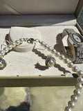 Cote D Azue Collection of Pearl Necklace, Earrings, and Watch