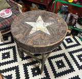 Cabin Fever, Mountain House, Wooden Side Table With Star Design