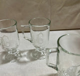 1970s Collection of "G" Monogrammed Glasses With Handles- Set of 4