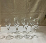 Collection of Simple Stemmed Champagne Glasses- Set of 7