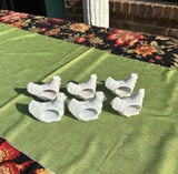Collection of White Ceramic Chicken Napkin Rings- Set of 6