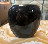 Asian Ceramic Vintage Black Thin Vase With Hummingbird Accents