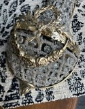 Pair of Small Gold French Basket Crystal Sconces