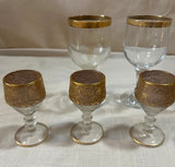 Collection of 24kt Gold Rimmed Glasses- Set of 8
