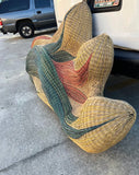 Oversized Sally Bright Wicker Wave Design Art