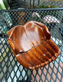 Vintage Wooden Hands Offering Bowl Catchall