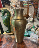 Large Vintage Brass Vase With Rope and Tassel Details