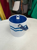 Vintage Blue and White Plastic Ice Bucket