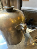 Large Vintage Heavy Brass Table Lamp with Elephant Details