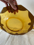 Amber-Colored Glass and Gold Decorative Plate