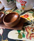 Pair of Hand Carved Bowls and Tray With Pineapple Accents- Set of 3