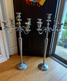 Pair of Oversized Vintage Silver Candelabras
