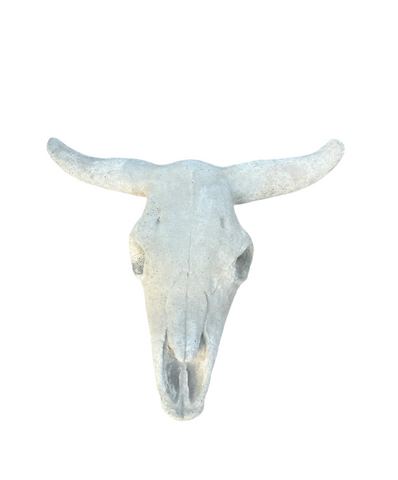 Large Concrete Bull Western Horn