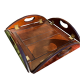 Large Wooden Round Folding Tray
