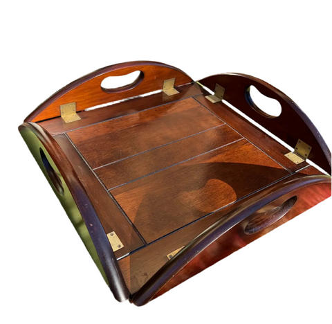 Large Wooden Round Folding Tray