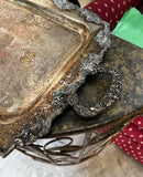 Large Detailed Vintage Silver Tray With Handles