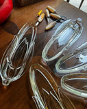 Country Core Glass Corn Dishes With Ceramic Holders- Set of 11