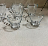Collection of Small Glass Cups With Silver Handles- Set of 10