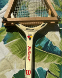 Collection of Vintage Wilson Wooden Tennis Rackets, Cover, and Guards