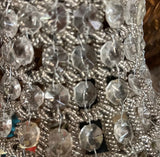 Pair of Vintage Dark Bronze and Crystal Wall Sconces