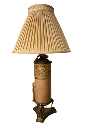 Skinny Greek Key Lamp With Rope Details