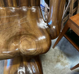 1970s Pedro Friedeburg Hand Foot Chair Heavy Solid Wood