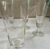 Collection of Bamboo Etched Glasses- Set of 5