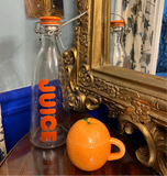 Orange Juice Jar and Matching Teacup With Lid