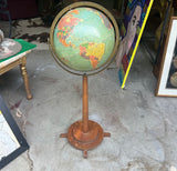 Streamlined Designed Wooden MCM Standing Globe