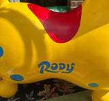 1980s Vintage Rody Yellow Horse Children's Toy