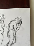 Front and Back Charcoal Drawings of Nude Figurative Models