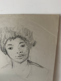 Large Expressionism Drawing of an African Woman