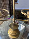 Vintage Brass Double Oil Lamp Style Table Lamp