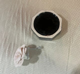 Black and White Ceramic Perfume Dispenser With Floral Details