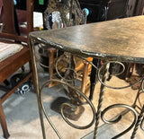 Vintage Metal Demilune Detailed Console Table